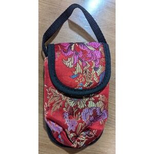 Red Floral Asian Style Mini Accessory Bag Silk-like Pretty Baby A.D. Sutton Sons
